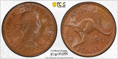 1959 Y. (p) 1D MS65BN