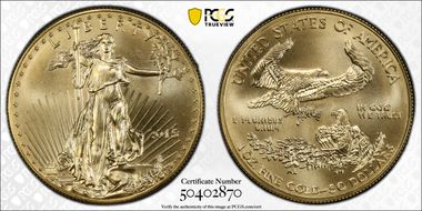 2015 $50 Gold Eagle MS70