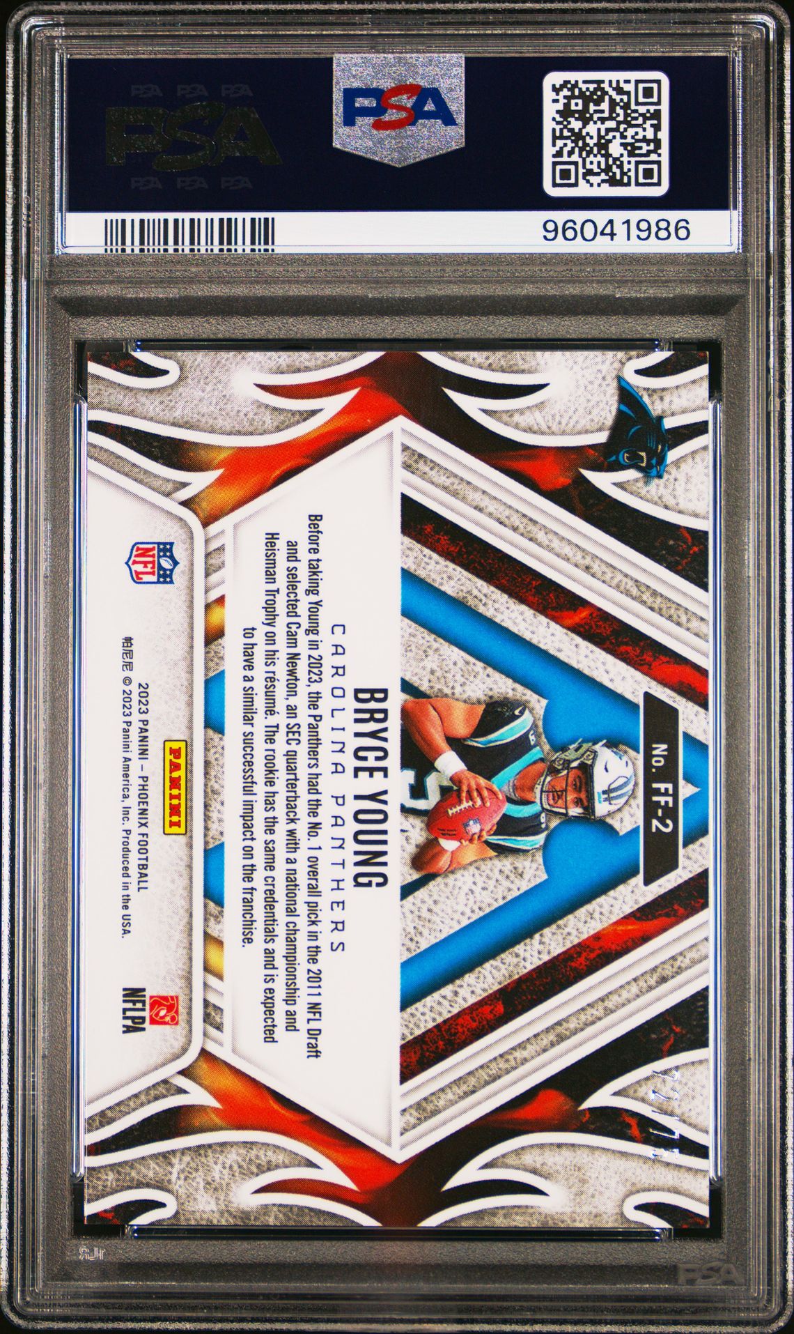 2023 Panini Phoenix Fire Forged Bryce Young #Ff2 (Fire Forged-Yellow) Mint 9 back