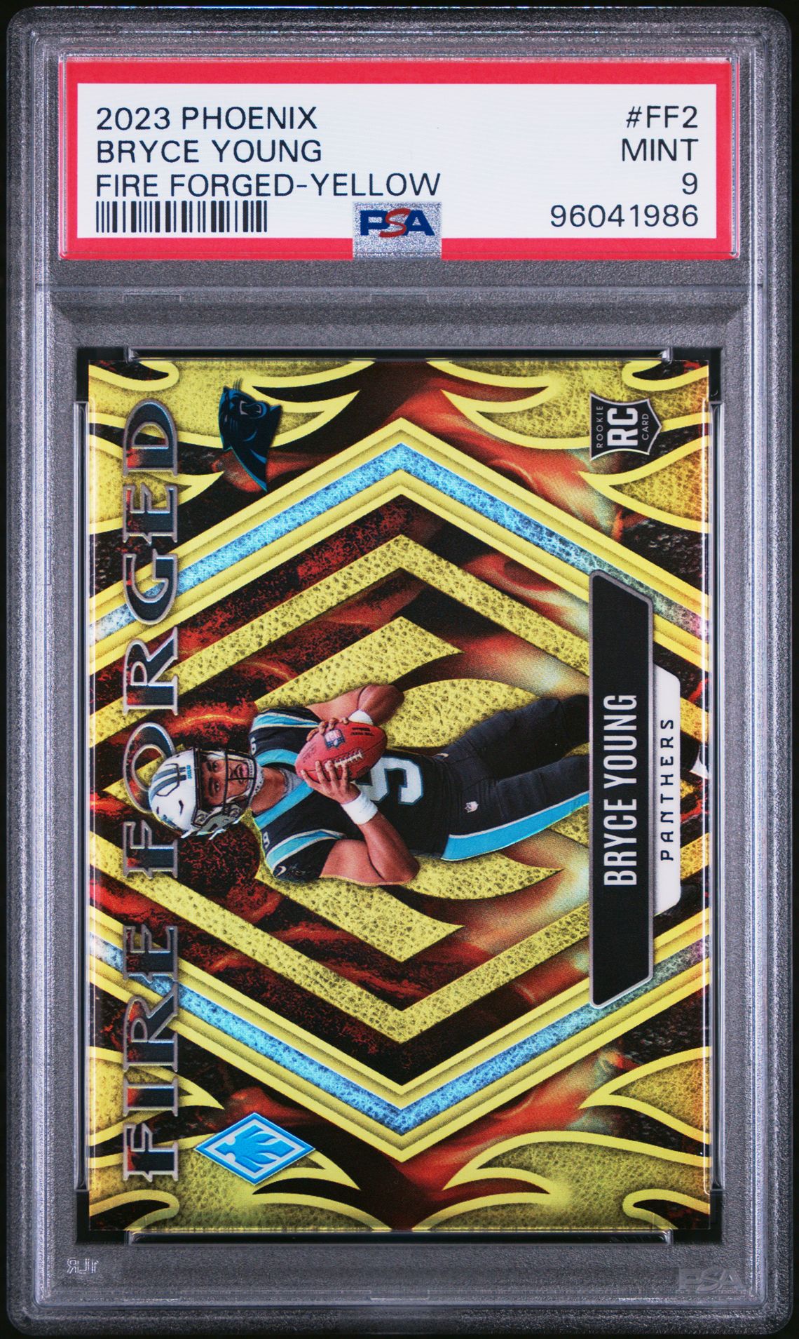 2023 Panini Phoenix Fire Forged Bryce Young #Ff2 (Fire Forged-Yellow) Mint 9 front