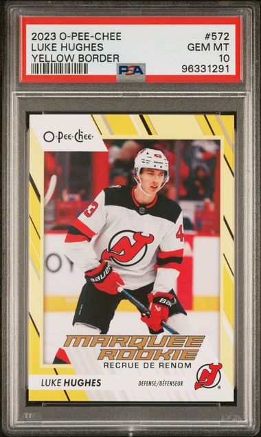 2023 Upper Deck UPPER DECK O-PEE-CHEE YELLOW BORDER #572 Luke Hughes front