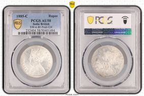 1885-C Rupee SW-6.80 Prid-124 AU58