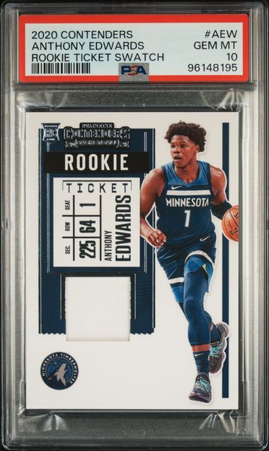 2020 Panini PANINI CONTENDERS ROOKIE TICKET SWATCHES ROOKIE TICKET SWATCH #AEW Anthony Edwards front