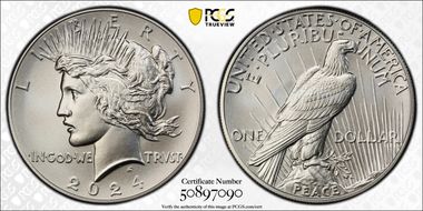 2024 $1 Peace Dollar MS70