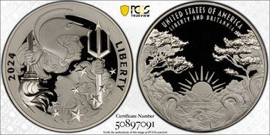 2024-P Medal Liberty & Britannia Ag PR70DCAM