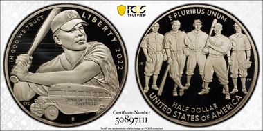 2022-S 50C Negro Leagues Baseball PR70DCAM