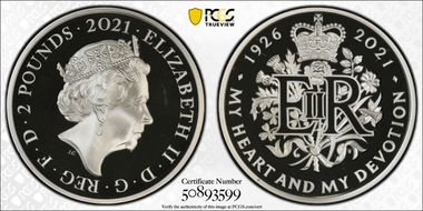 2021 £2 Queen's 95th Birthday Ag PR69DCAM