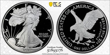 2021-W  $1 Silver Eagle - Type 1 PR69DCAM