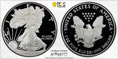2005-W $1 Silver Eagle PR70DCAM