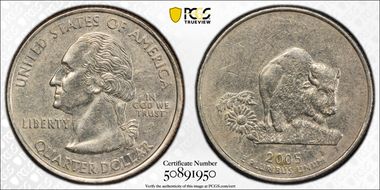 2005-P 25C Kansas AU50