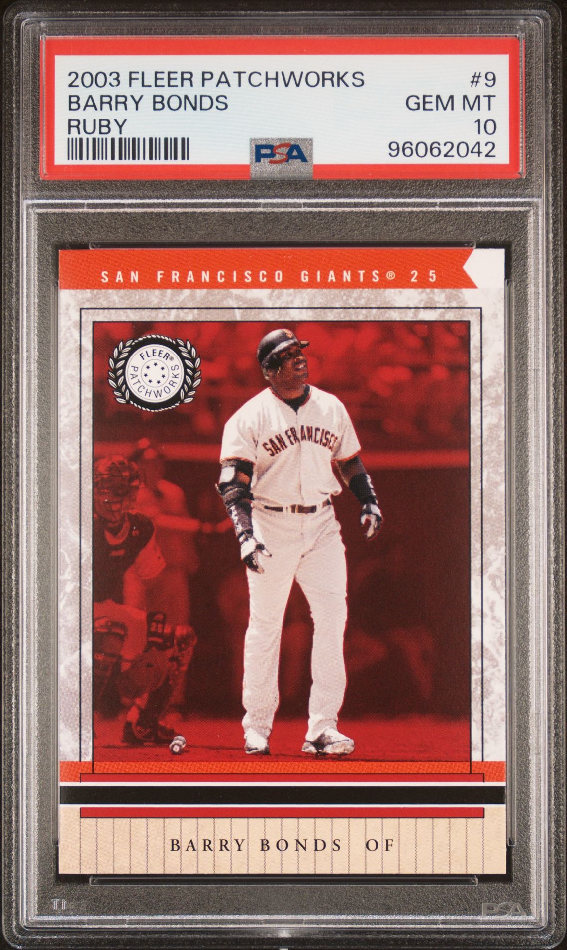 2003 Fleer FLEER PATCHWORKS RUBY #9 Barry Bonds front