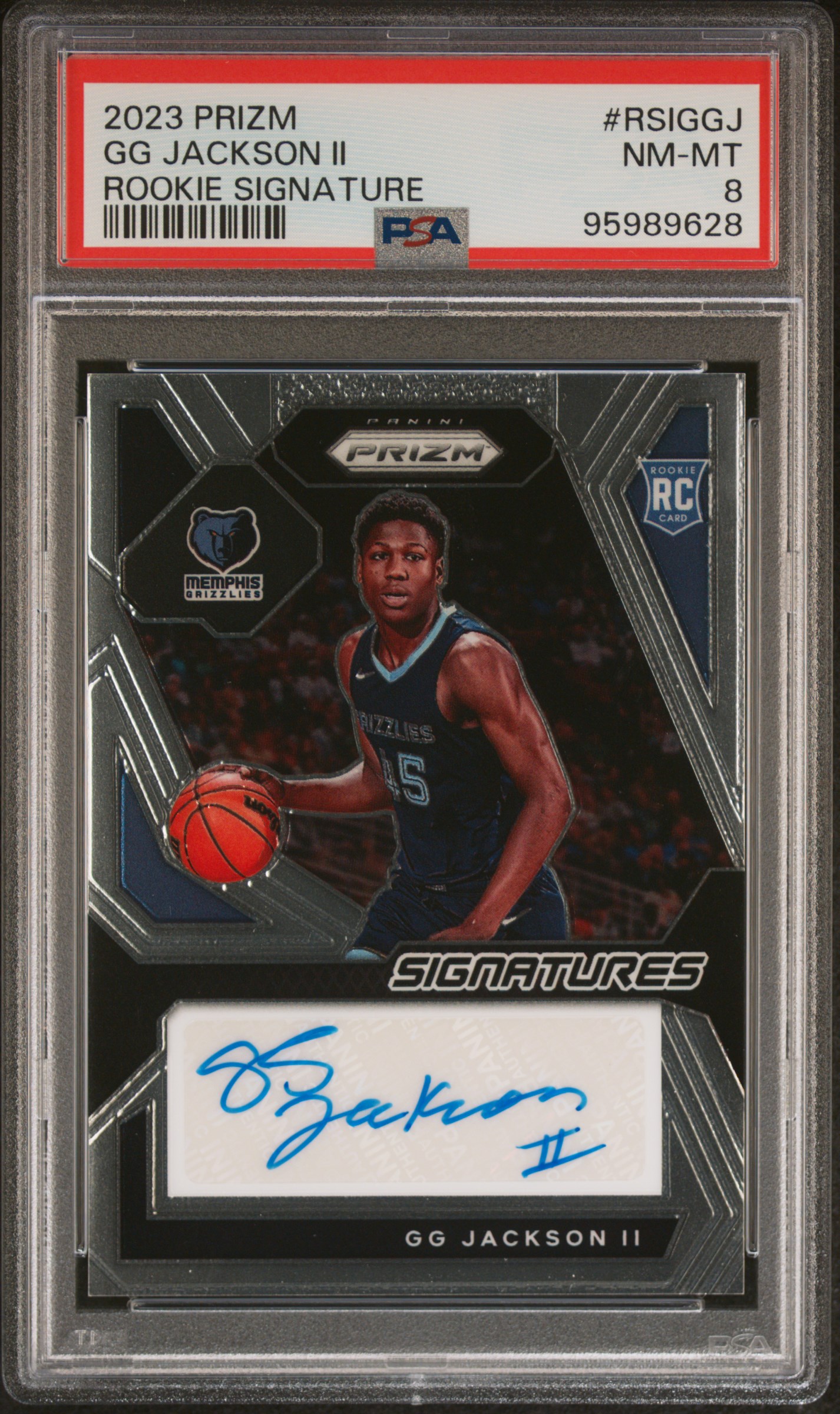 2023 Panini Prizm Rookie Signatures Gg Jackson Ii #Rsiggj Nm-Mt 8 front