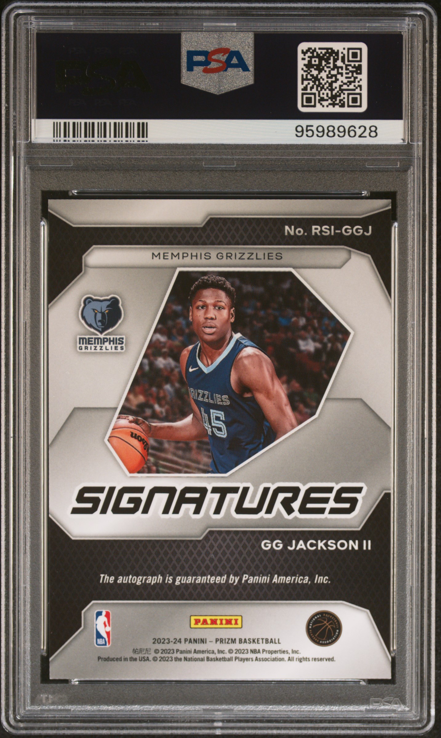 2023 Panini Prizm Rookie Signatures Gg Jackson Ii #Rsiggj Nm-Mt 8 back