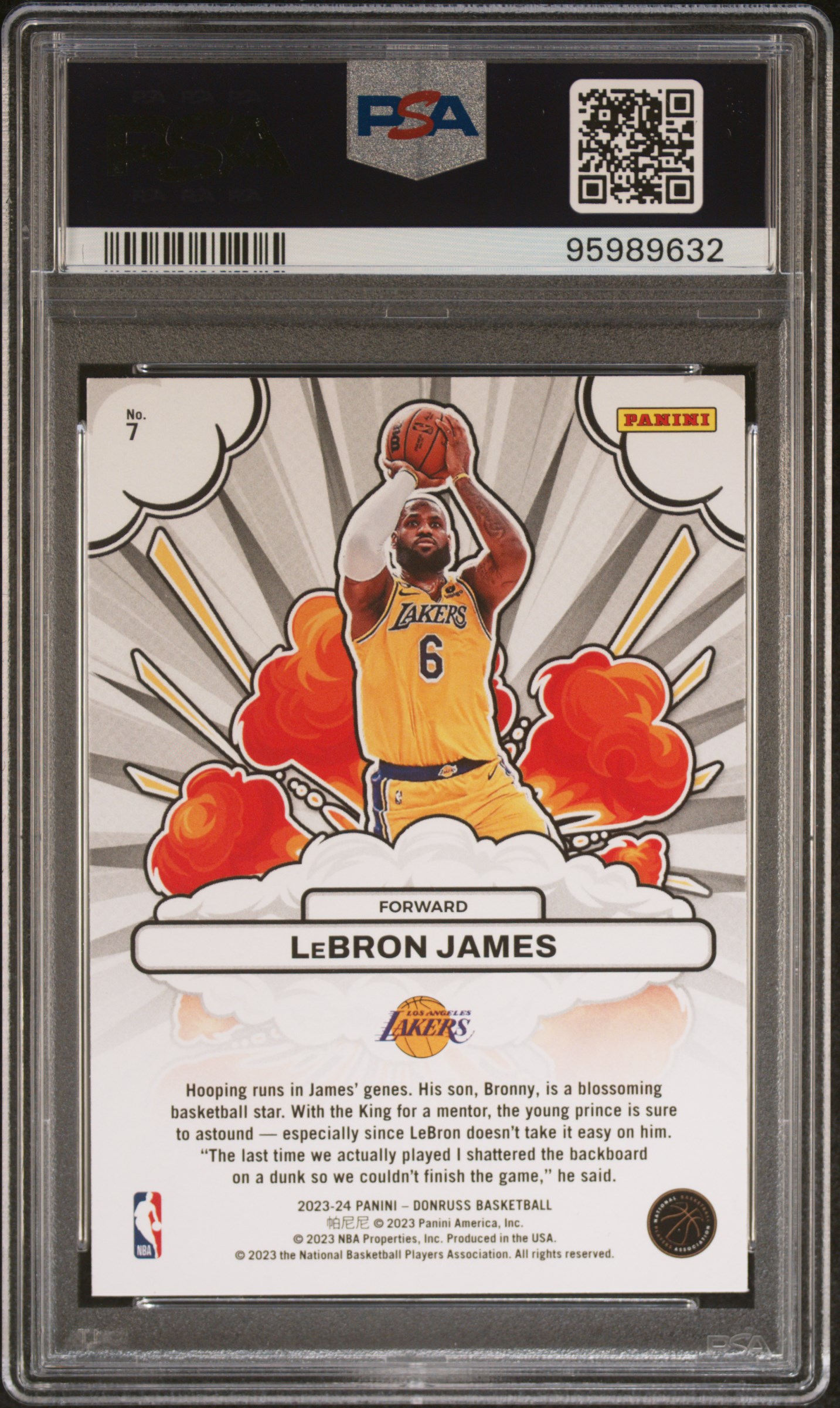 2023 Panini Donruss Bomb Squad Lebron James #7 Mint 9 back