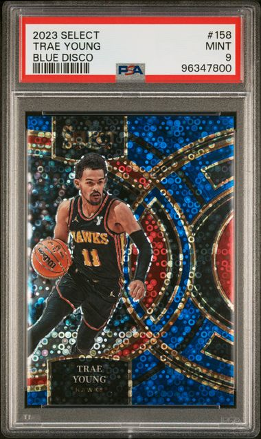 2023 Panini PANINI SELECT BLUE DISCO #158 Trae Young front