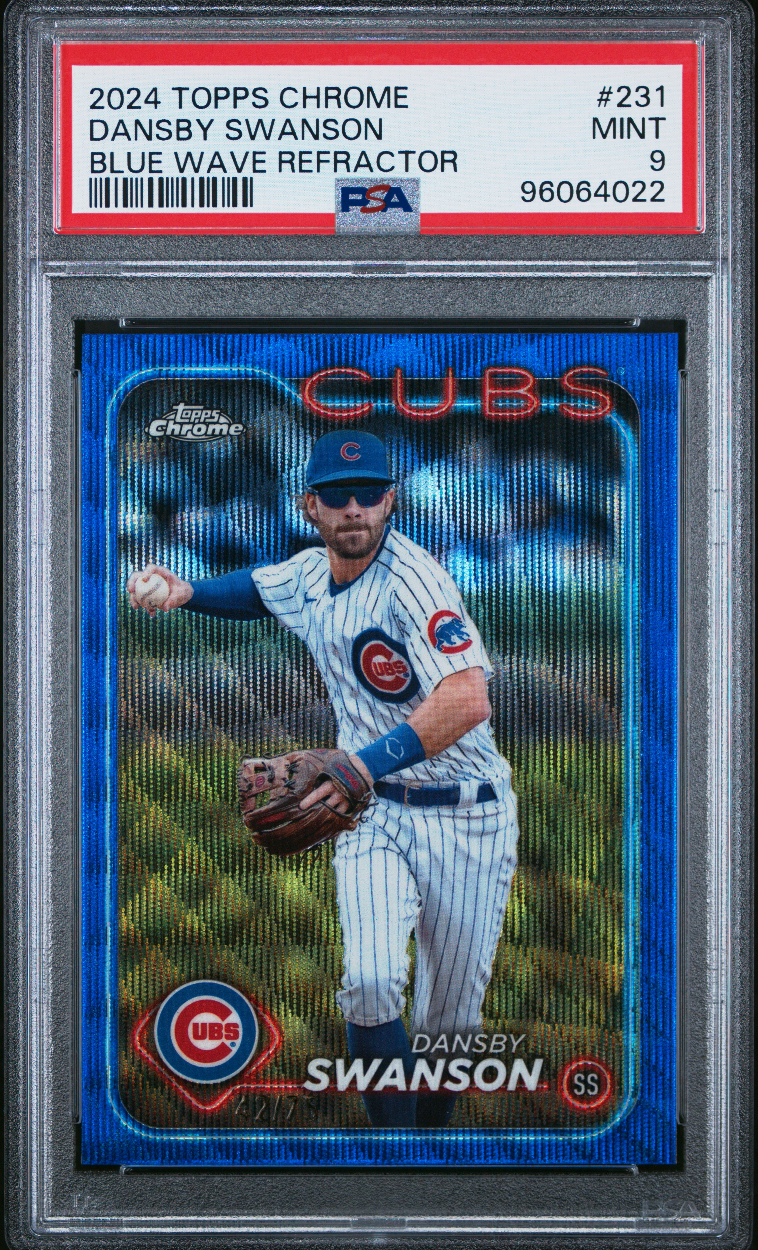 2024 Topps Chrome Dansby Swanson #231 (Blue Wave) Mint 9 back