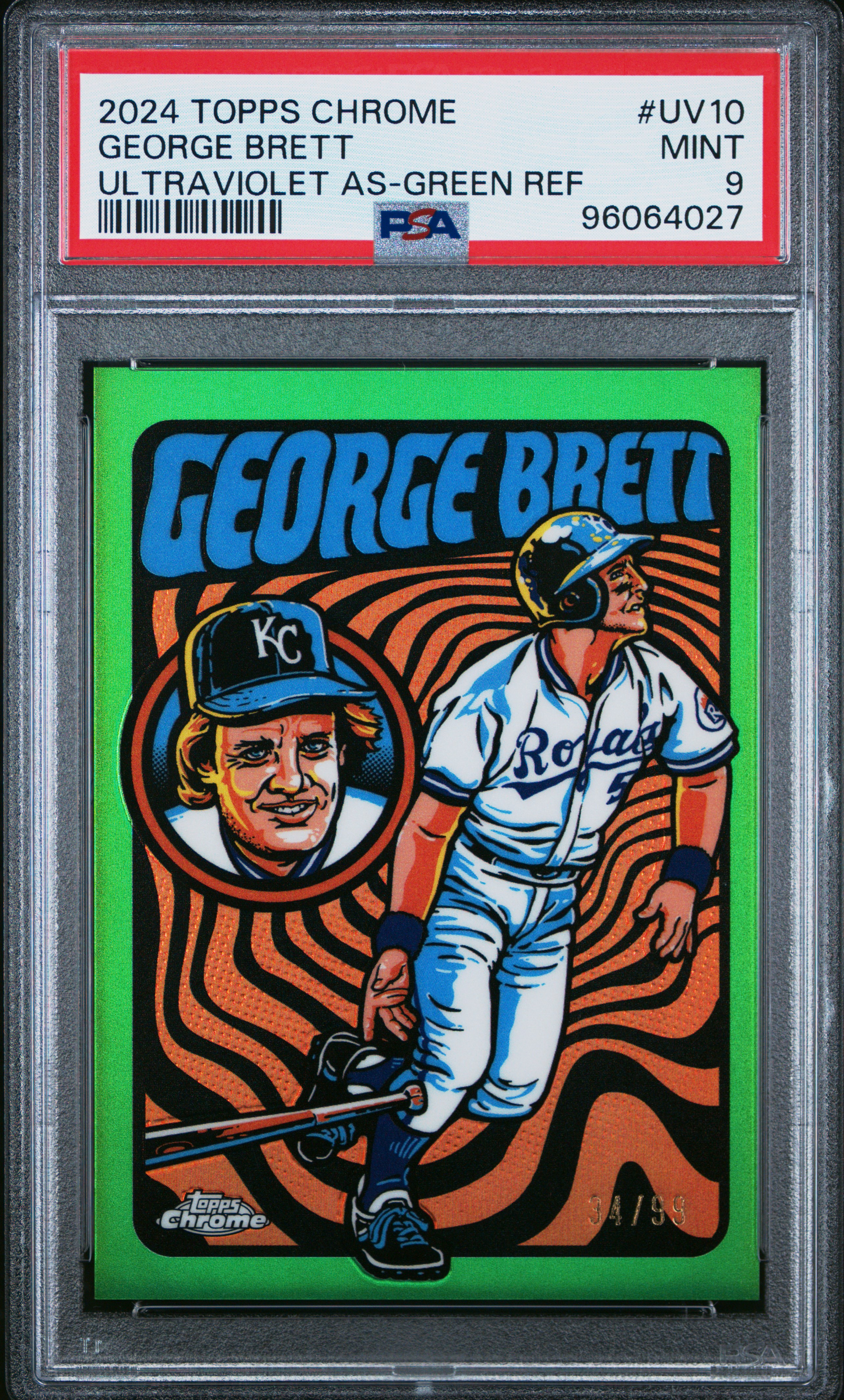 2024 Topps Chrome Ultraviolet All-Stars George Brett #Uv10 (Ultraviolet As-Green Ref) Mint 9 back