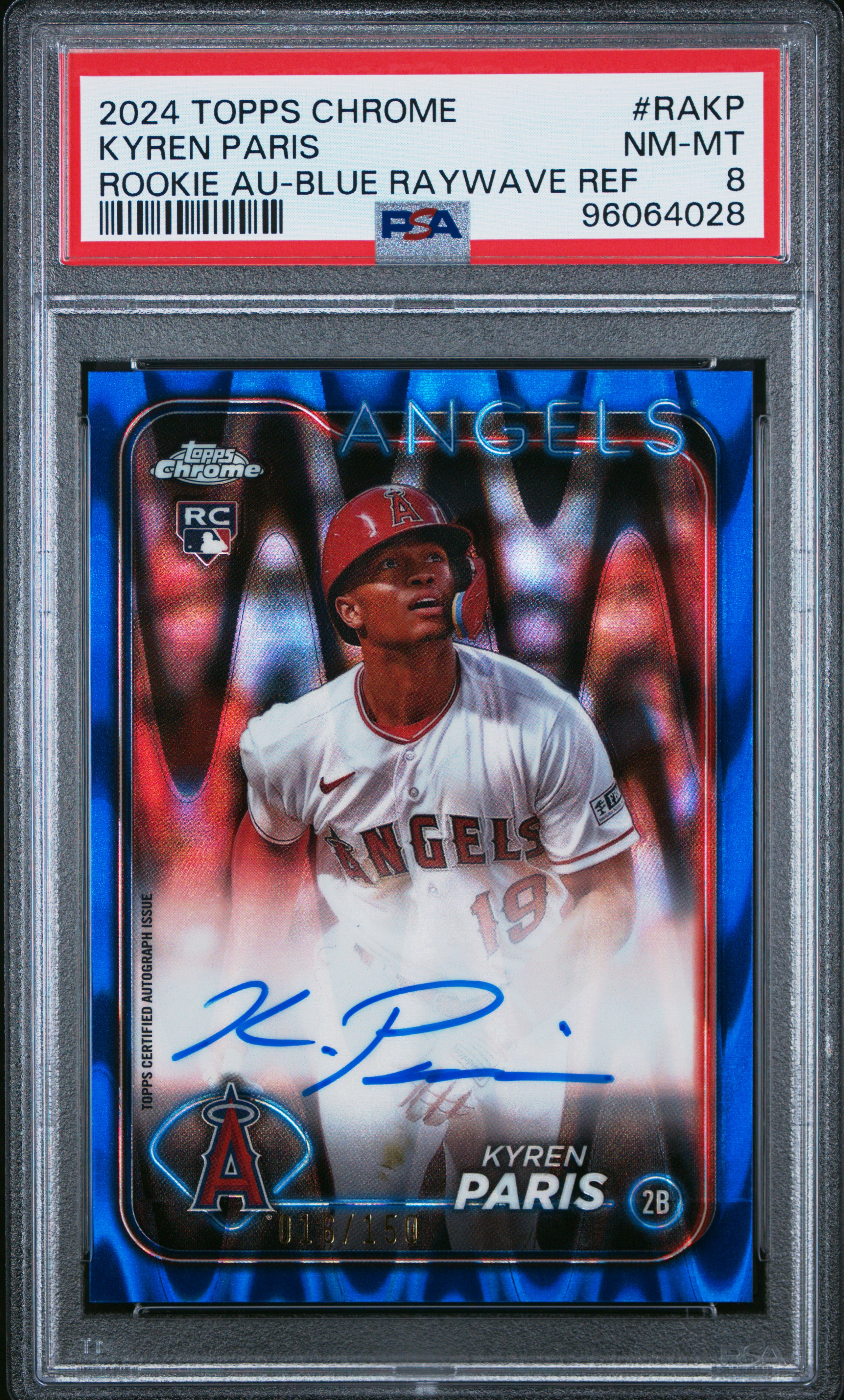 2024 Topps Chrome Rookie Autographs Kyren Paris #Rakp (Rookie Auto-Blue Raywave) Nm-Mt 8 back