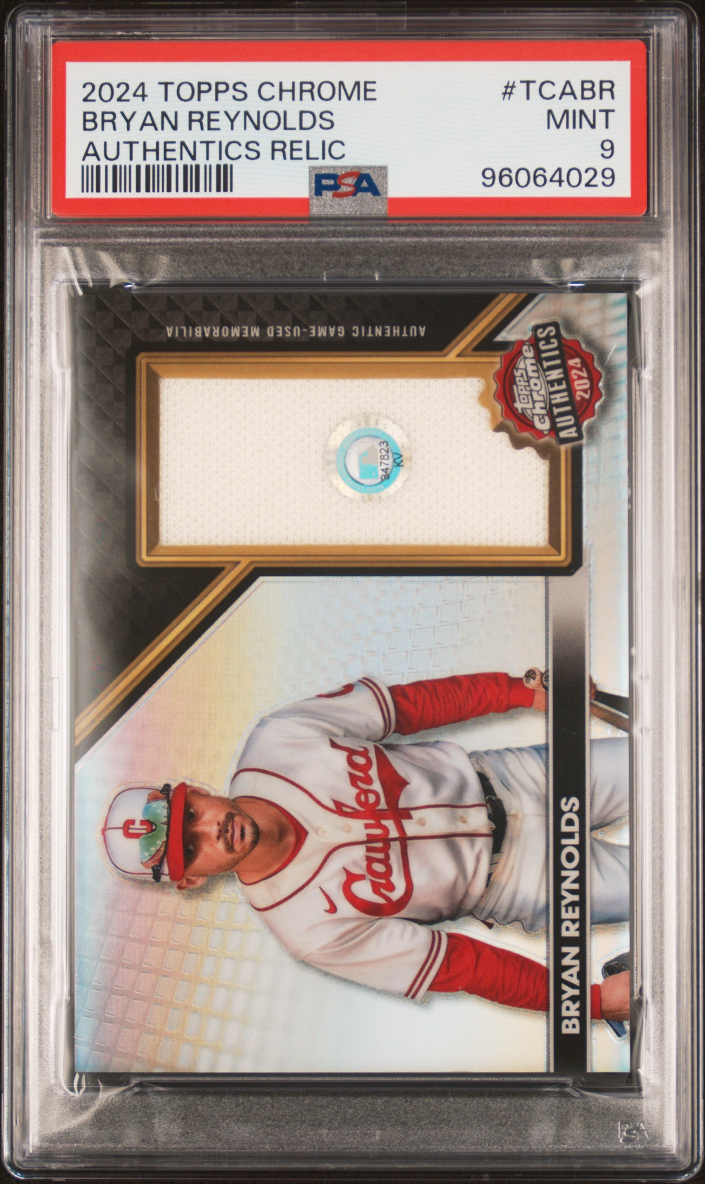 2024 Topps Chrome Topps Chrome Authentics Relics Bryan Reynolds #Tcabr Mint 9 back