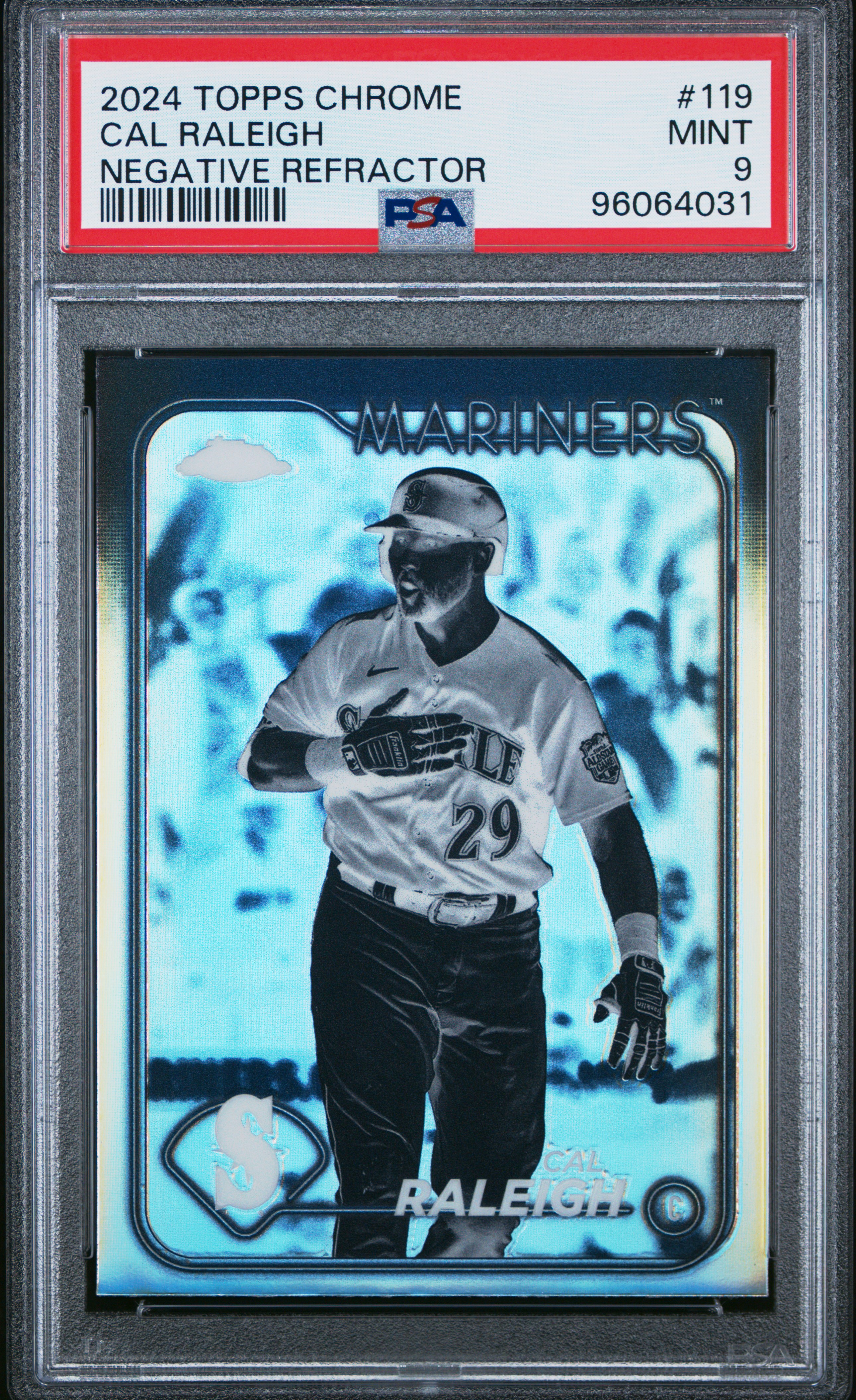 2024 Topps Chrome Cal Raleigh #119 (Negative Refractor) Mint 9 back