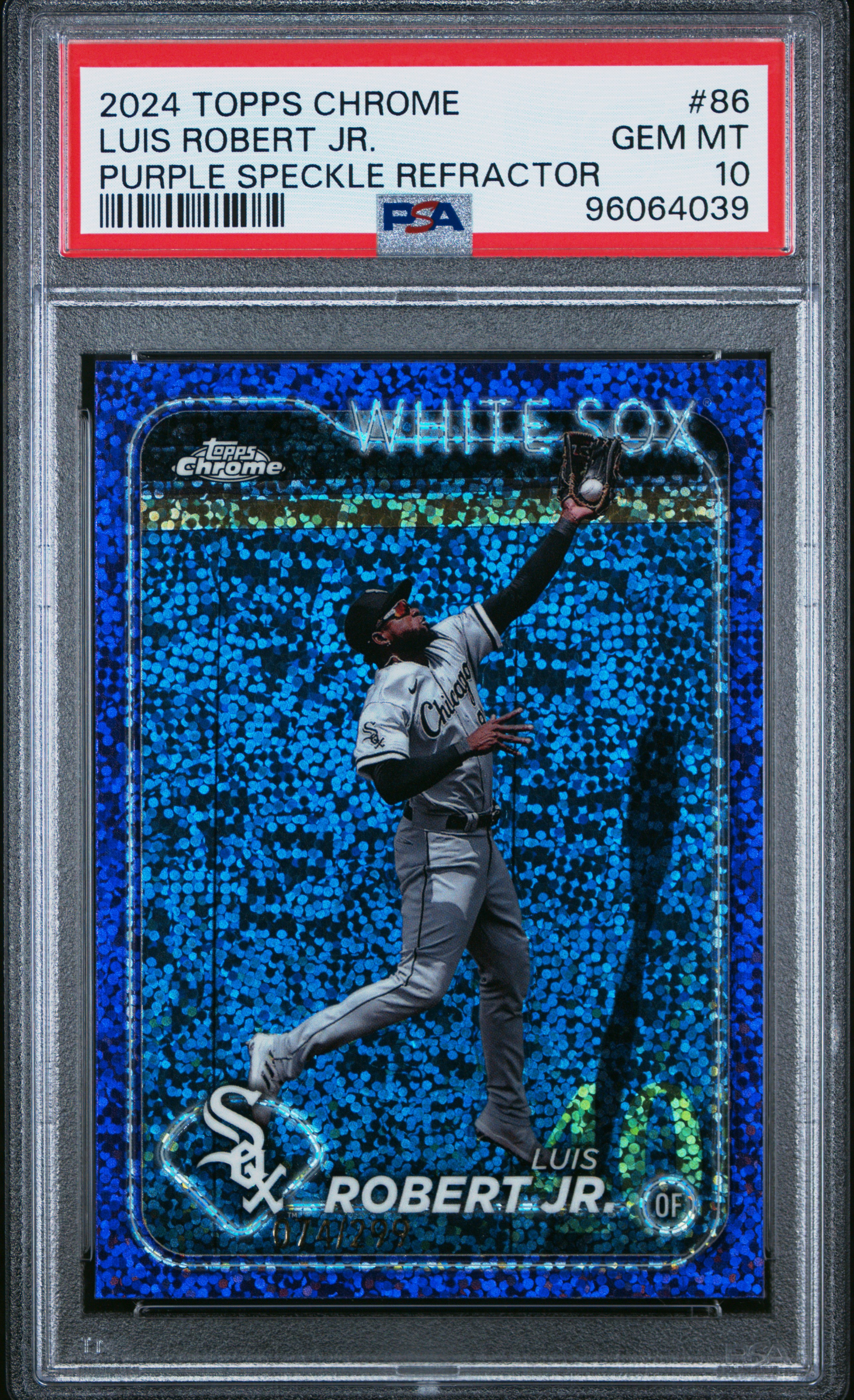 2024 Topps Chrome Luis Robert Jr. #86 (Purple Speckle Refractor) Gem Mt 10 back