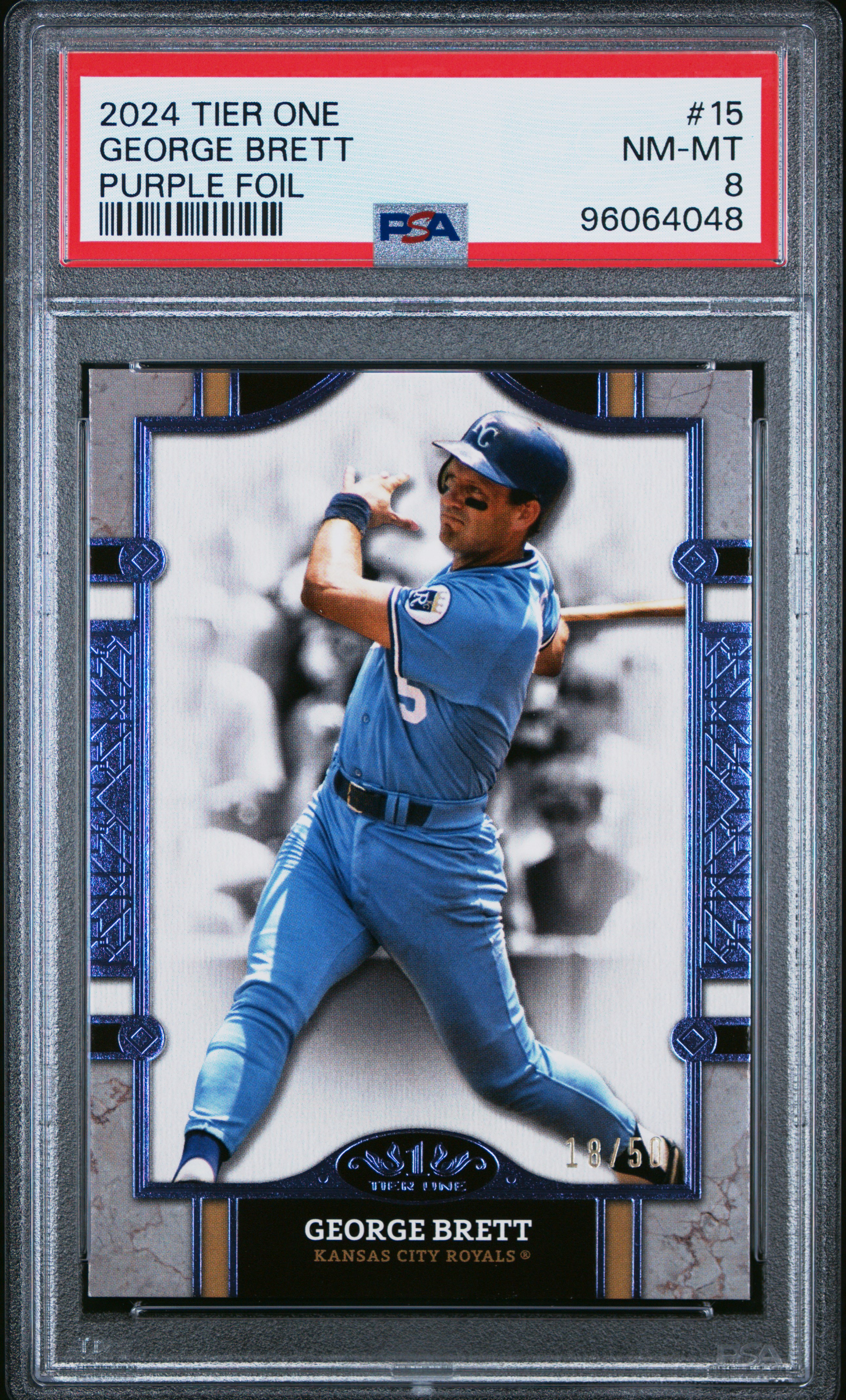 2024 Topps Tier One George Brett #15 (Purple Foil) Nm-Mt 8 back