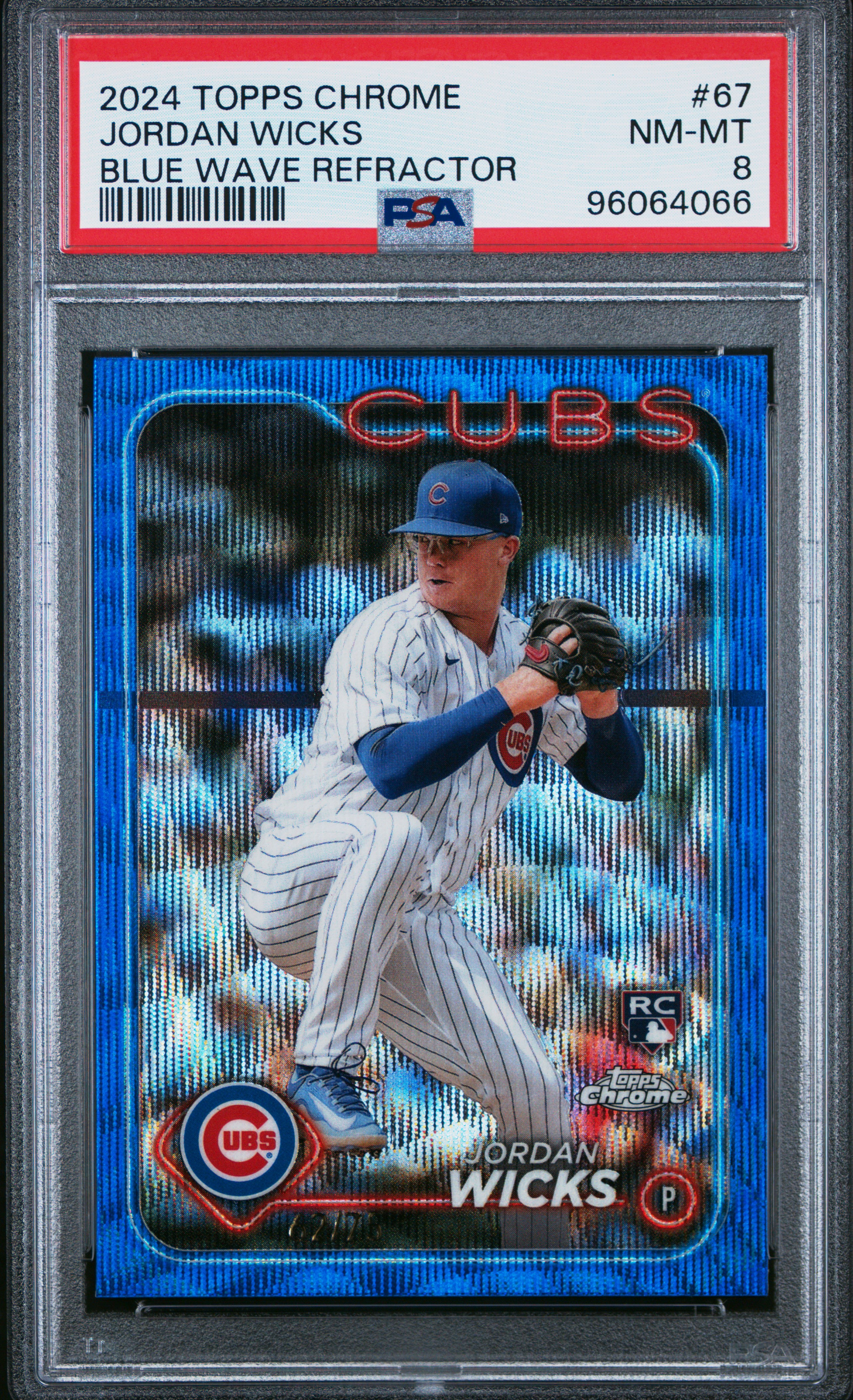 2024 Topps Chrome Jordan Wicks #67 (Blue Wave) Nm-Mt 8 back