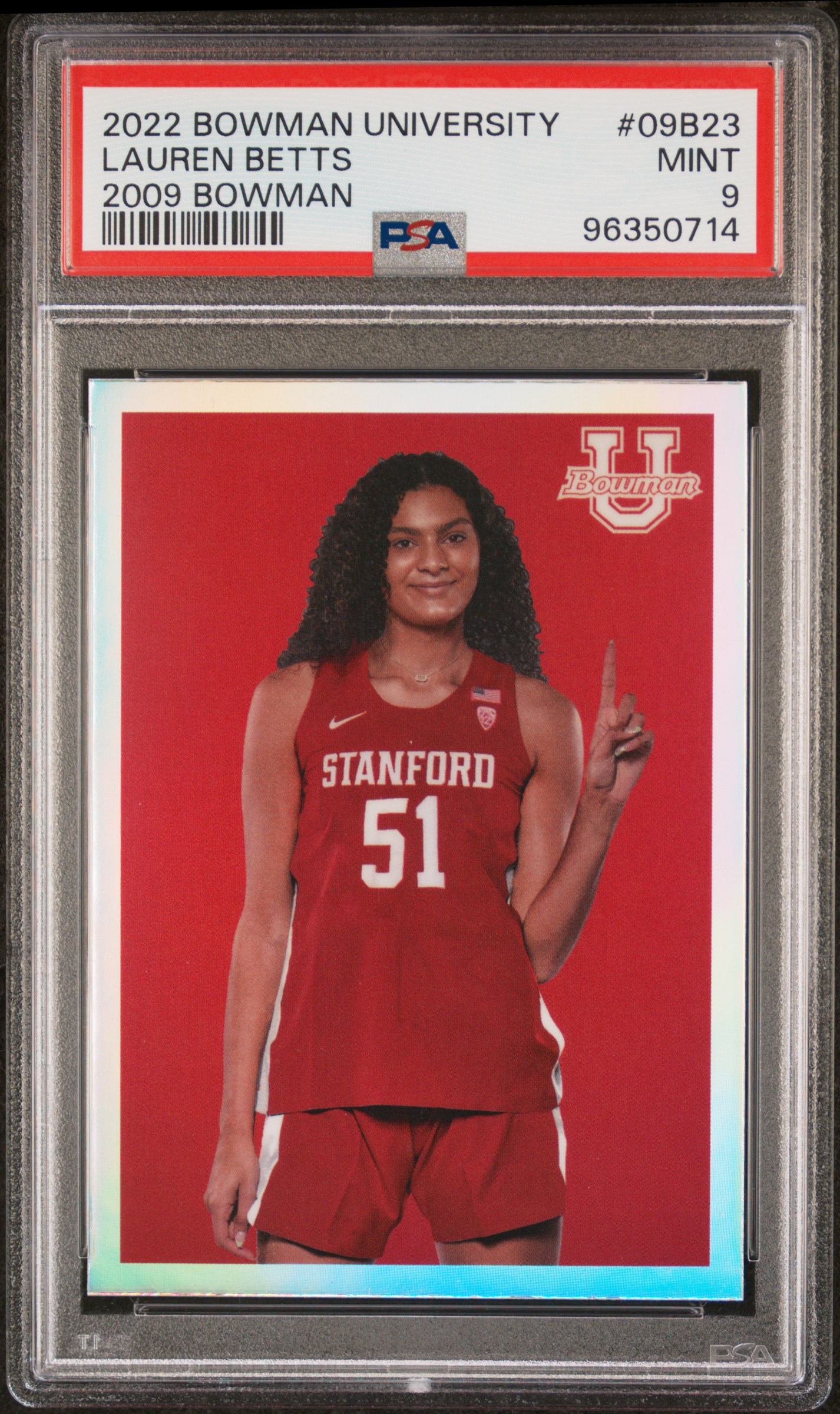 2022 Bowman Chrome University 2009 Bowman Lauren Betts #09B23 (2009 Bowman) Mint 9 front