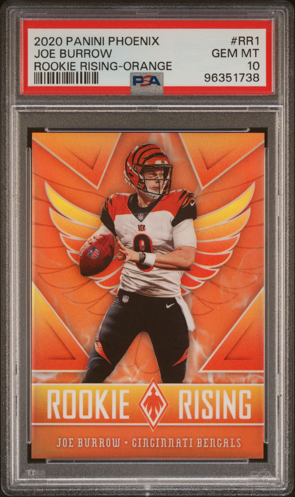 2020 Panini PANINI PHOENIX ROOKIE RISING ORANGE #RR1 Joe Burrow front
