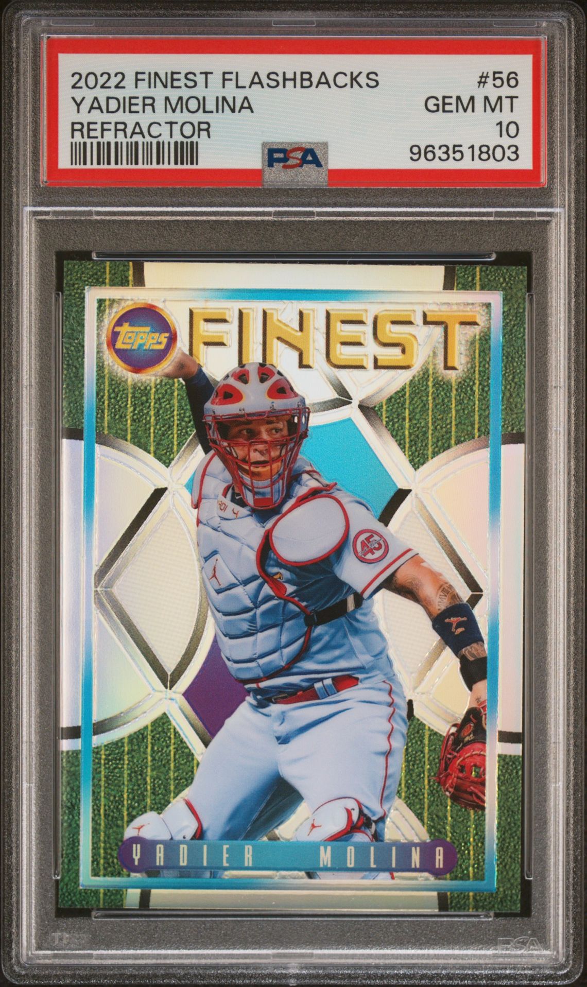 2022 Topps Topps Finest Refractor #56 Yadier Molina front