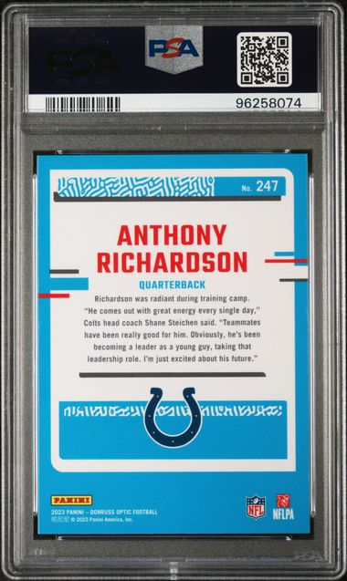 2023 Panini Donruss Optic Anthony Richardson #247 Mint 9 back
