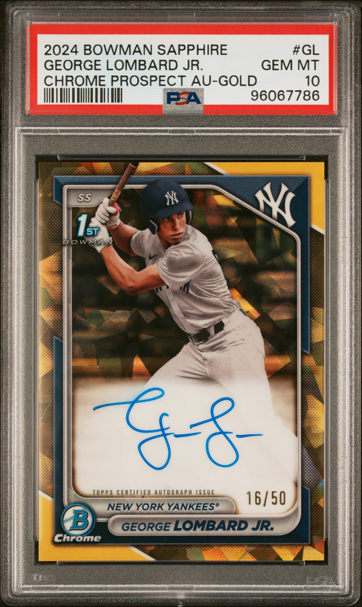 King's 2024 Bowman Sapphire Edition Chrome Prospects Sapphire