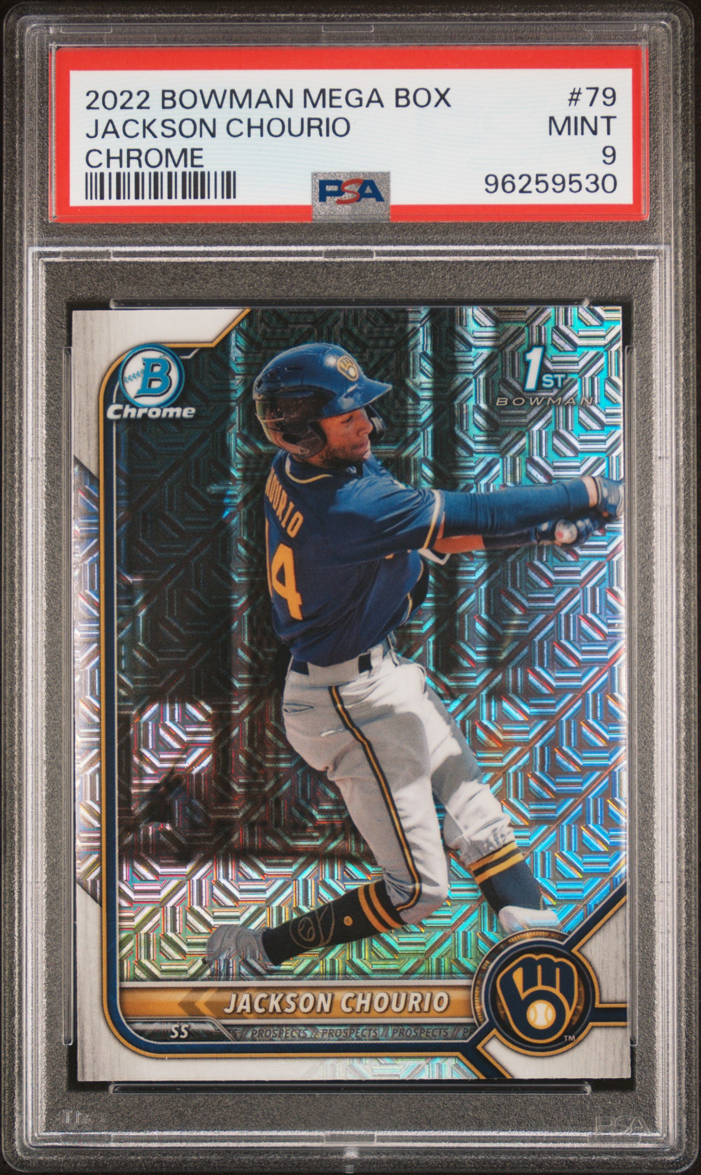 2022 Bowman Mega Box Chrome Jackson Chourio #79 (Chrome) Mint 9 front