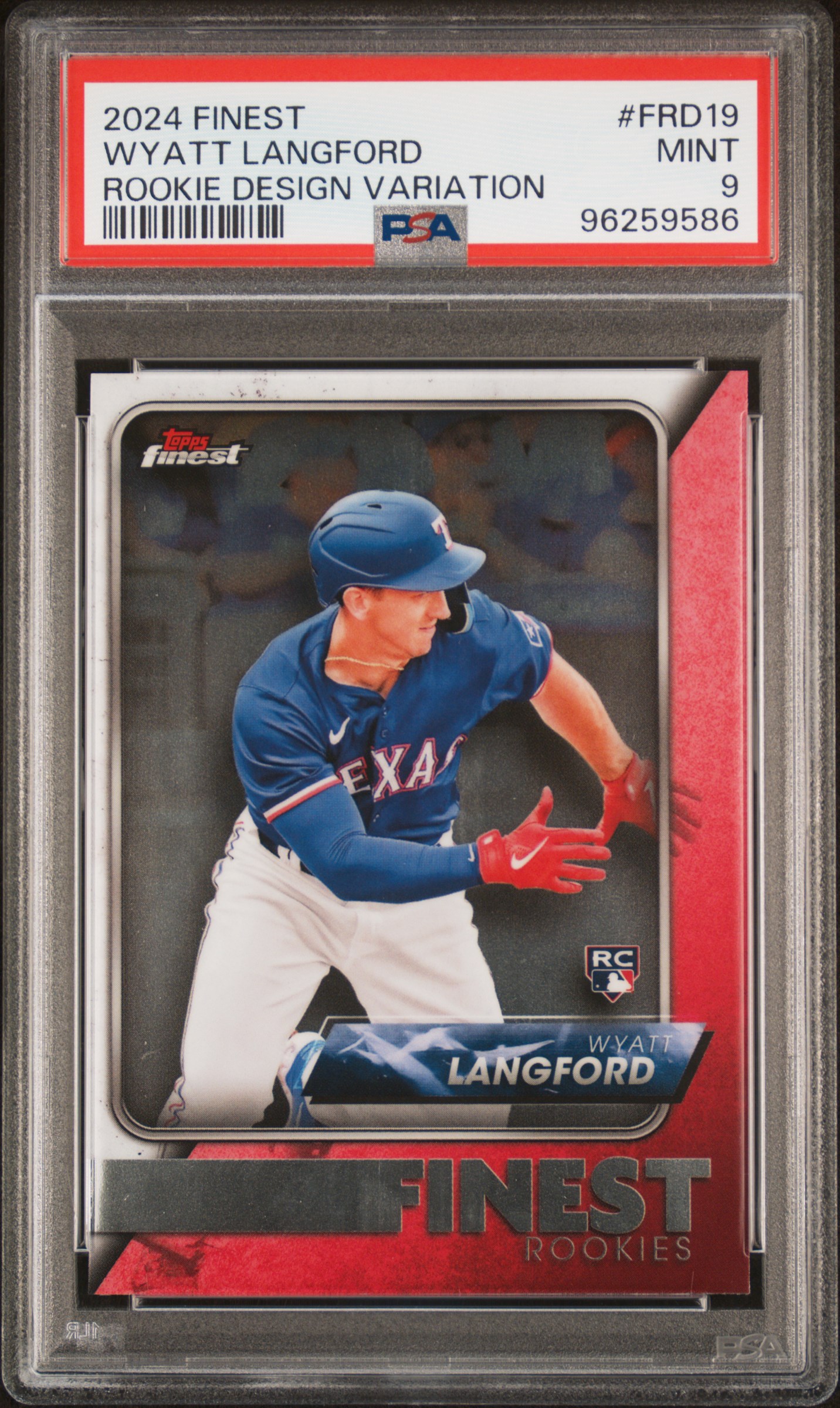 2024 Topps Finest Finest Rookie Design Variation Wyatt Langford #Frd19 Mint 9 front