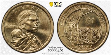 2015-D $1 Native American, Position A MS67