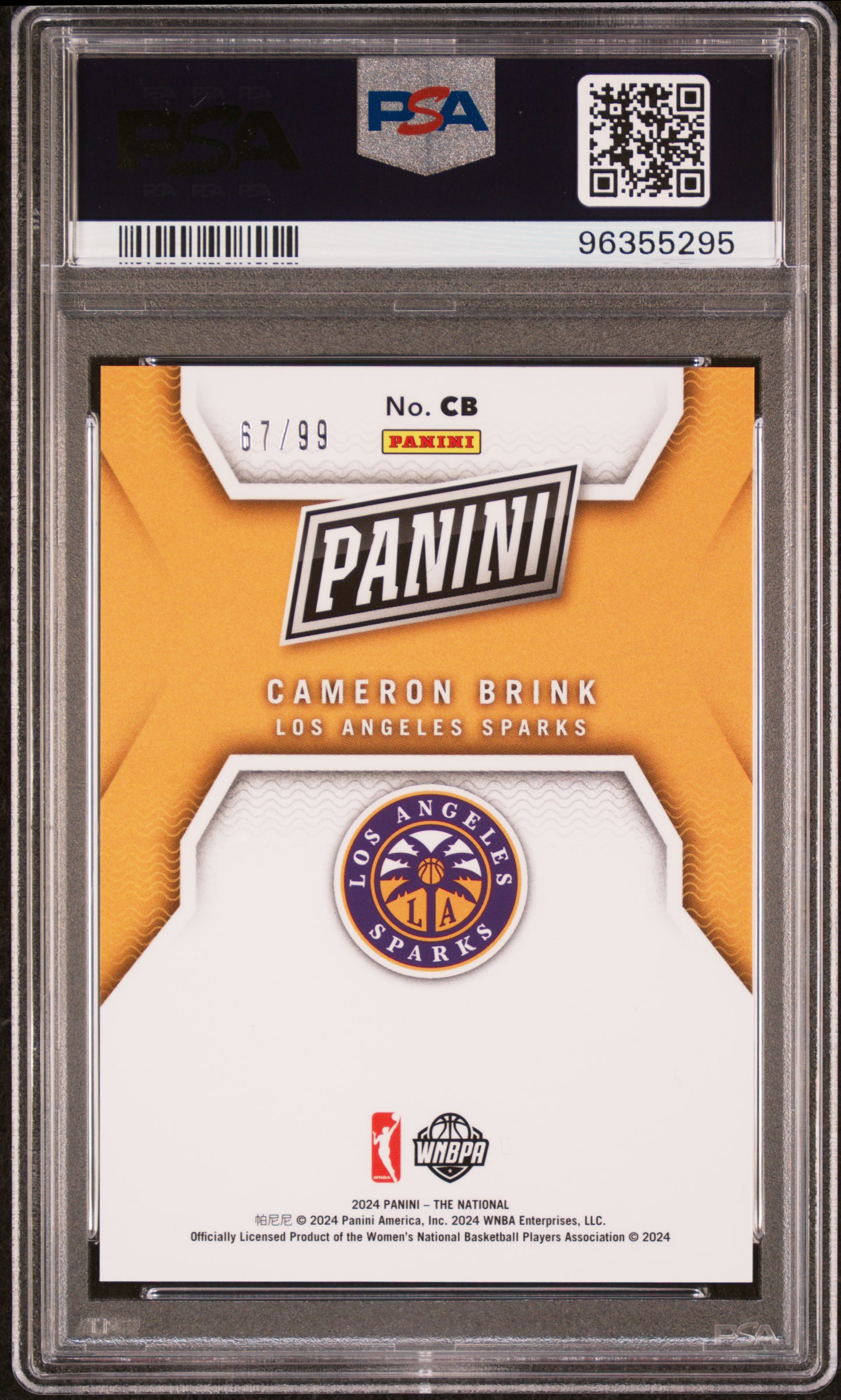 2024 Panini National Sports Collectors Convention National Insert Cameron Brink #Cb Nm-Mt 8 back