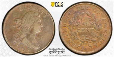 1805 1/2C Large 5, Stems XF40BN