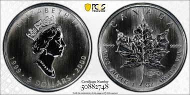 1999-2000 $5 ML Fireworks Privy MS69