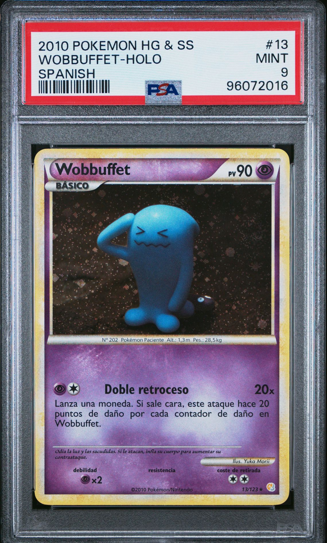 2010 Pokemon POKEMON HEARTGOLD & SOULSILVER SPANISH #13 Wobbuffet-Holo front