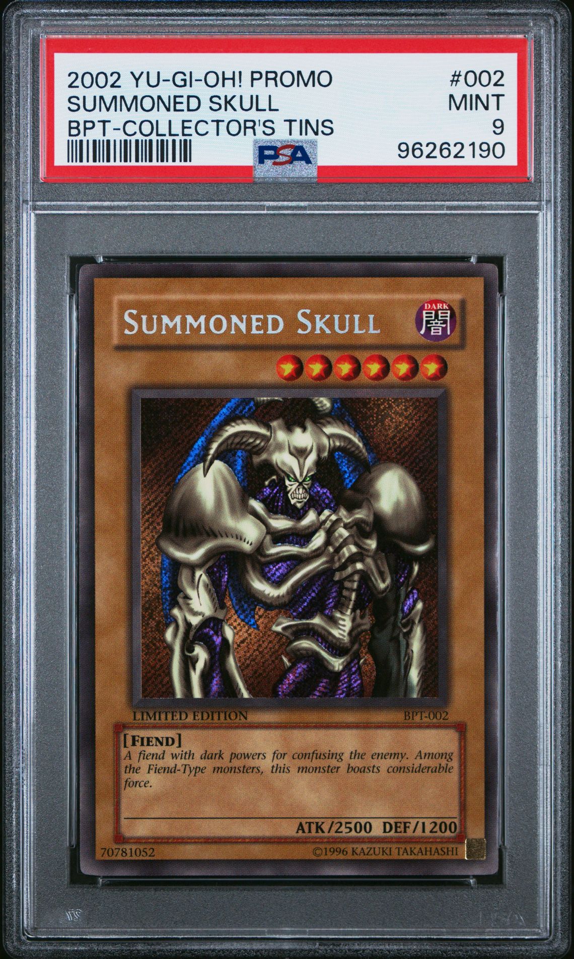 2002 Yu-Gi-Oh! YU-GI-OH! PROMO BPT-COLLECTOR'S TINS #002 Summoned Skull front