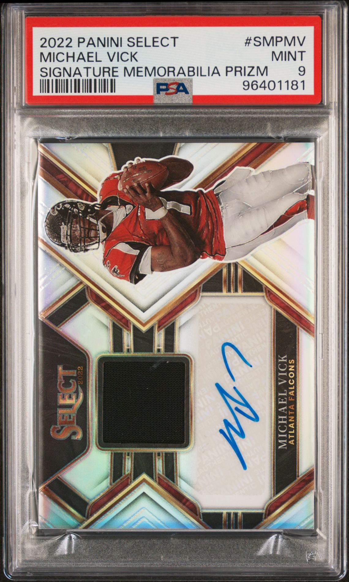 2022 Panini PANINI SELECT SIGNATURE MEMORABILIA PRIZM #SMPMV Michael Vick front