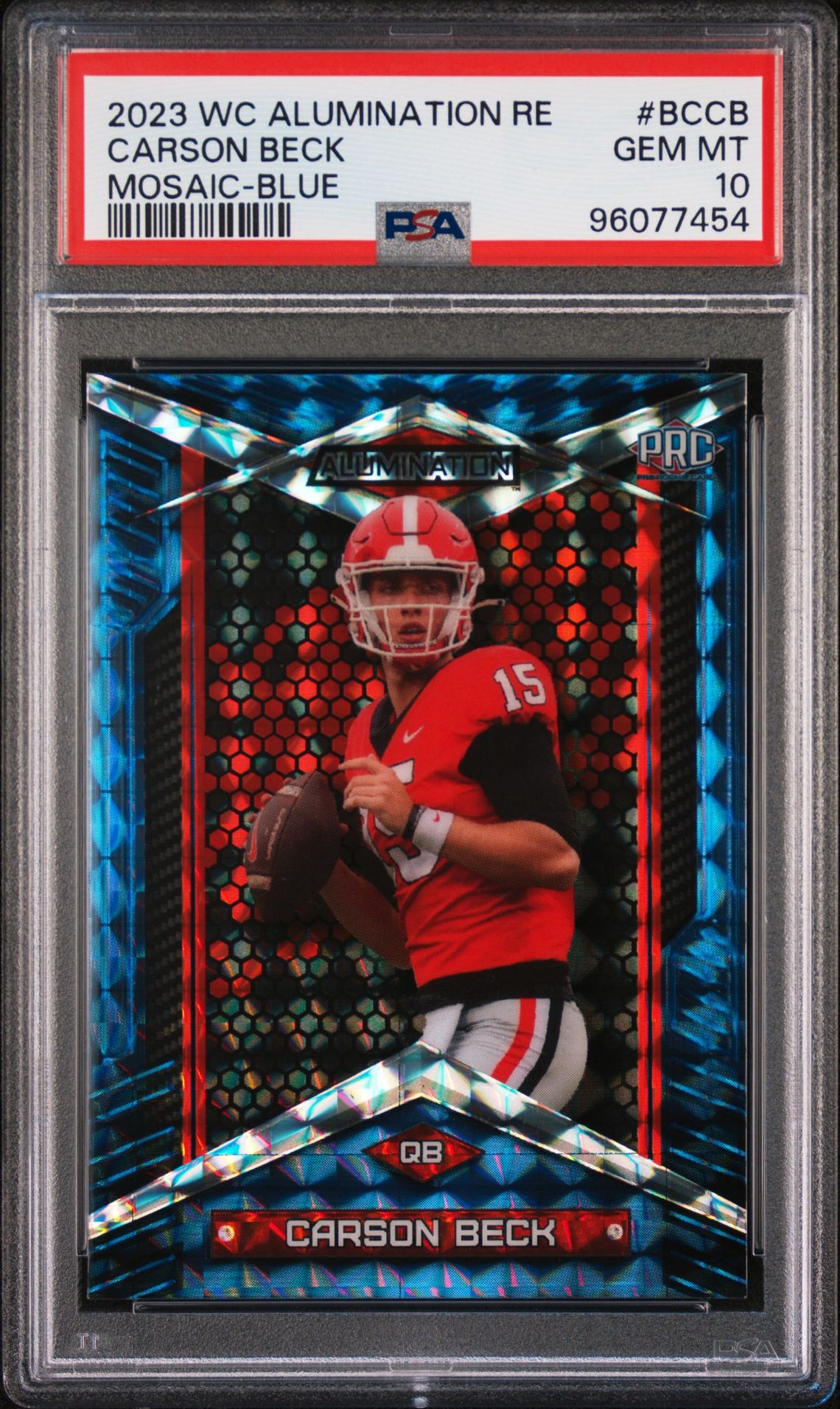 2023 WILD CARD ALUMINATION ROOKIE EDITION MOSAIC-BLUE #BCCB Carson Beck front