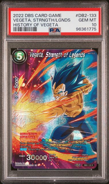 2022 Masters #Db2-133 Vegetastrngth/Lgnds Historyofvegeta #DB2 Gold Tcg Collectibles front