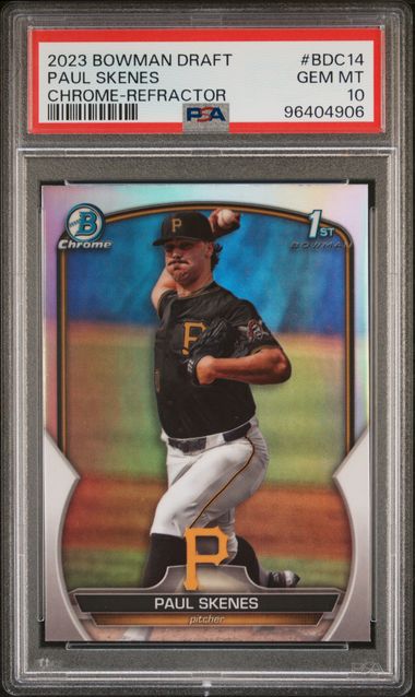2023 Bowman Bowman Draft Refractor #BDC-14 Draft Paul Skenes Chrome-Refractor front