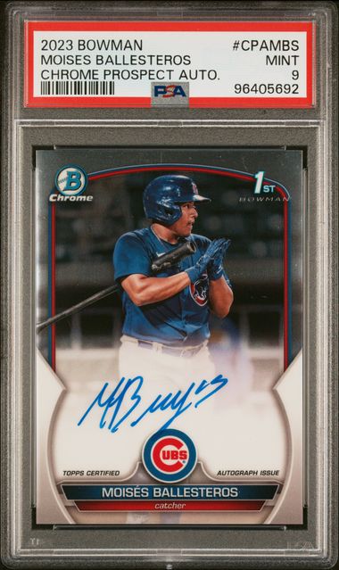 2023 Bowman Bowman Chrome CHROME PROSPECT AUTO. #CPAMBS Prspct Moises Ballesteros front
