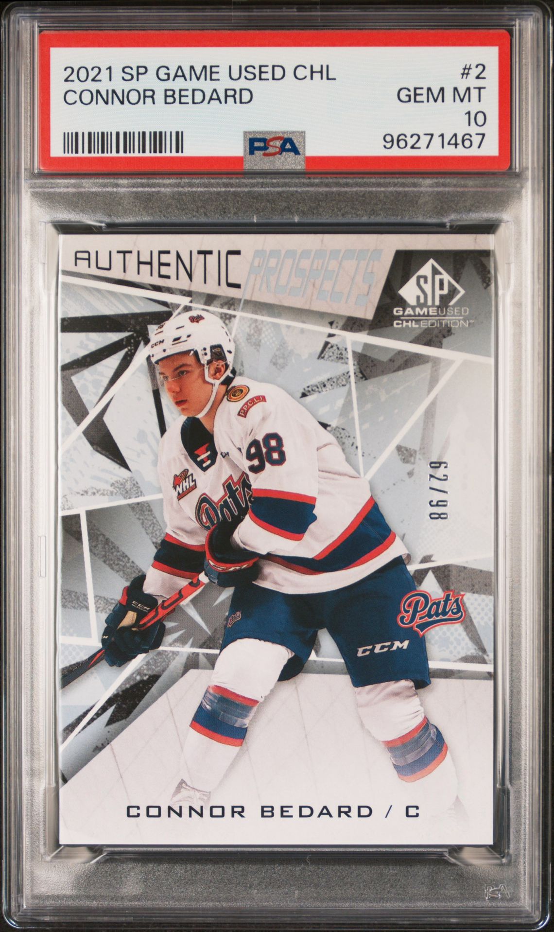 2021 Upper Deck SP GAME USED CHL Orange #2 Connor Bedard front