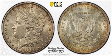 1886-O $1 AU58