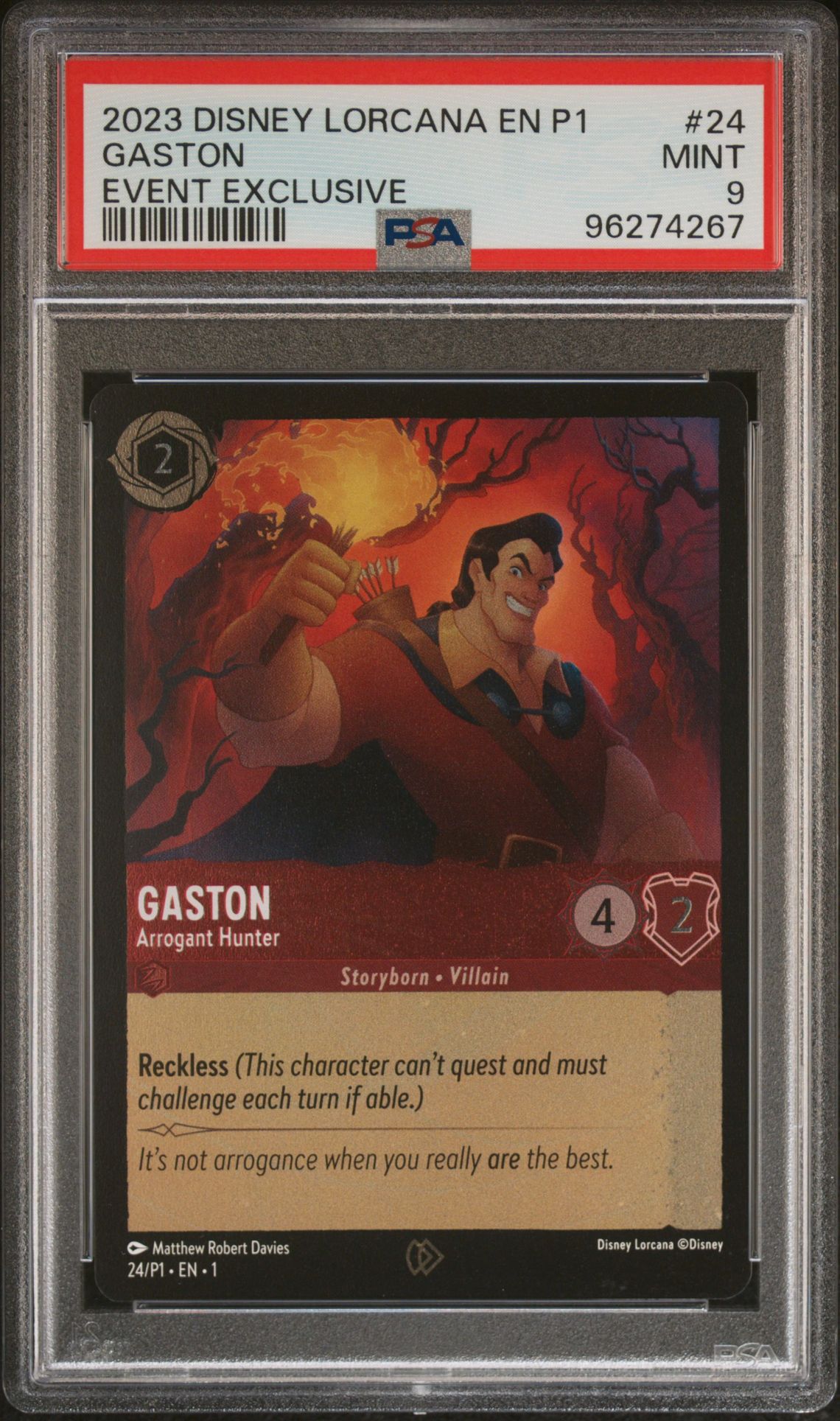 2023 Disney DISNEY LORCANA EN P1-PROMO EVENT EXCLUSIVE #24 Gaston front