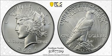 2024 $1 Peace Dollar MS70