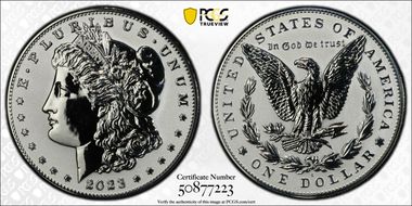 2023-S $1 Morgan Dollar Rev PR Two-Coin Reverse Proof Set PR70